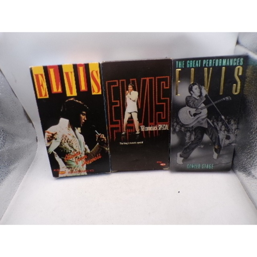 Elvis Presley VHS Lot 3 Aloha from Hawaii 68‎ Comeback Special Center Stage Tape